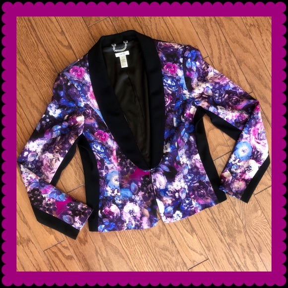 Cache Jackets & Blazers - Cache Floral Tuxedo Blazer